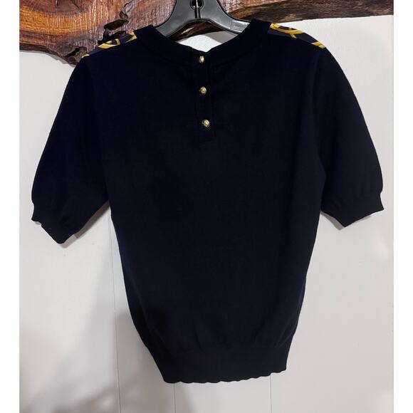 Auth. Vintage Salvatore Ferragamo Silk Scrolls Printed Blouse Size S - Picture 4 of 6